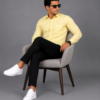 Yellow Plain Formal Shirt for Men - Thumbnail Image 4