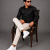 Black Plain Formal Shirt for Men - Thumbnail Image 4