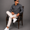 Black Printed Casual Shirt for Men - Thumbnail Image 4