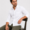 White Plain Formal Shirt for Men - Thumbnail Image 4