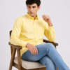 Yellow Plain Formal Shirt for Men - Thumbnail Image 4