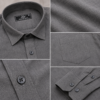 Dark Grey Plain Formal Shirt for Men - Thumbnail Image 7