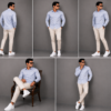 Mist Blue Plain Formal Shirt for Men - Thumbnail Image 6