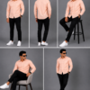 Peach Plain Formal Shirt for Men - Thumbnail Image 6