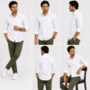 White Plain Formal Shirt for Men - Thumbnail Image 6
