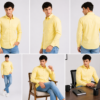 Yellow Plain Formal Shirt for Men - Thumbnail Image 6