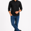 Black Plain Formal Shirt for Men - Thumbnail Image 5