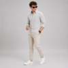 White Wavy Line Printed Casual Shirt for Men - Thumbnail Image 5