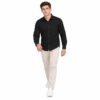 Black Plain Formal Shirt for Men - Thumbnail Image 5