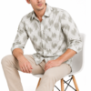 Abstract Light Green Printed Casual Shirt for Men - Thumbnail Image 4