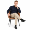 Dark Blue Plain Formal Shirt for Men - Thumbnail Image 4