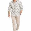 Abstract Light Green Printed Casual Shirt for Men - Thumbnail Image 5