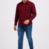 Maroon Plain Formal Shirt for Men - Thumbnail Image 5