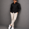 Black Plain Formal Shirt for Men - Thumbnail Image 5