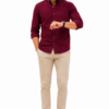 Maroon Plain Formal Shirt for Men - Thumbnail Image 5