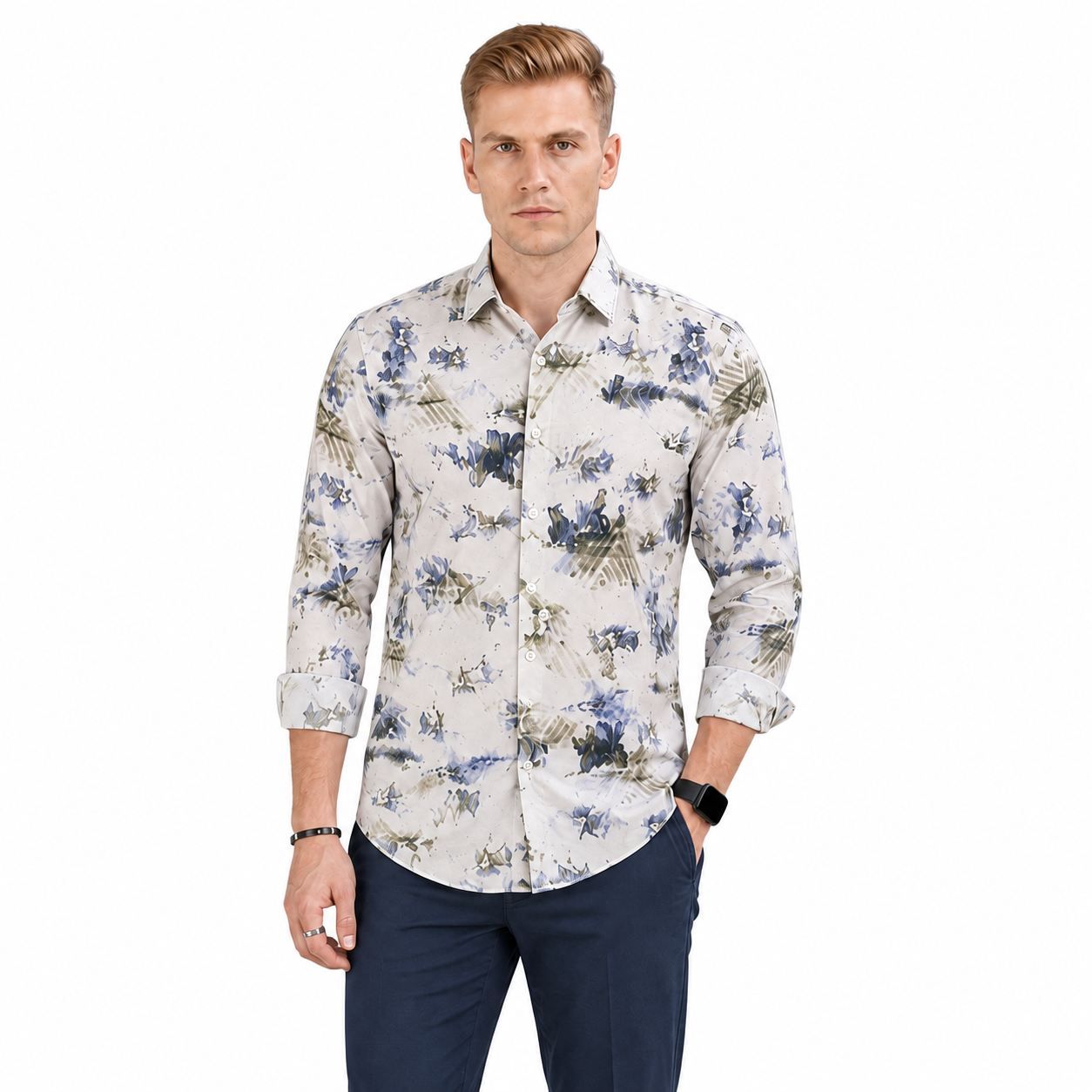 Abstract Printed Casual Shirt for Men - Image 1