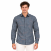 Blue Geometric Printed Casual Shirt for Men - Thumbnail Image 1