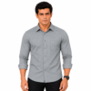 Grey Self check Shirt for Men - Thumbnail Image 1