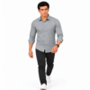 Grey Self check Shirt for Men - Thumbnail Image 5