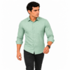 Green Self check Shirt for Men - Thumbnail Image 5