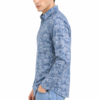 Blue Floral Printed Casual Shirt for Men - Thumbnail Image 2
