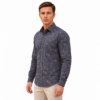 Dark Blue Floral Printed Casual Shirt for Men - Thumbnail Image 2