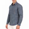 Blue Geometric Printed Casual Shirt for Men - Thumbnail Image 2