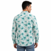 Blue Floral Printed Casual Shirt for Men - Thumbnail Image 3