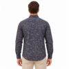 Dark Blue Floral Printed Casual Shirt for Men - Thumbnail Image 3
