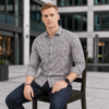 Grey Floral Printed Casual Shirt for Men - Thumbnail Image 4