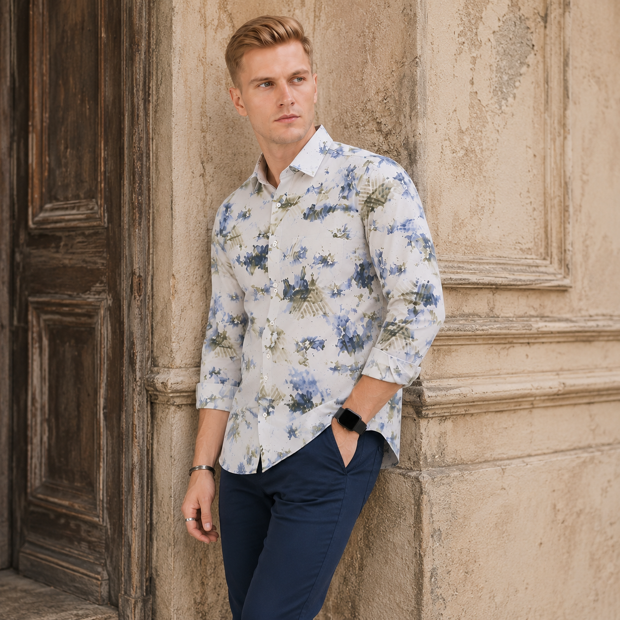 Abstract Printed Casual Shirt for Men - Image 5