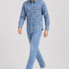 Blue Floral Printed Casual Shirt for Men - Thumbnail Image 5