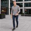 Grey Floral Printed Casual Shirt for Men - Thumbnail Image 5