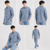 Blue Floral Printed Casual Shirt for Men - Thumbnail Image 6