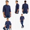 Blue Geometric Printed Casual Shirt for Men - Thumbnail Image 7