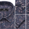 Dark Blue Floral Printed Casual Shirt for Men - Thumbnail Image 7