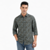 Green Leaf Printed Casual Shirt for Men - Thumbnail Image 1