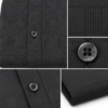Black Self check Shirt for Men - Thumbnail Image 7