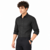 Black Self check Shirt for Men - Thumbnail Image 2