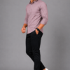 Peach Self check Shirt for Men - Thumbnail Image 2