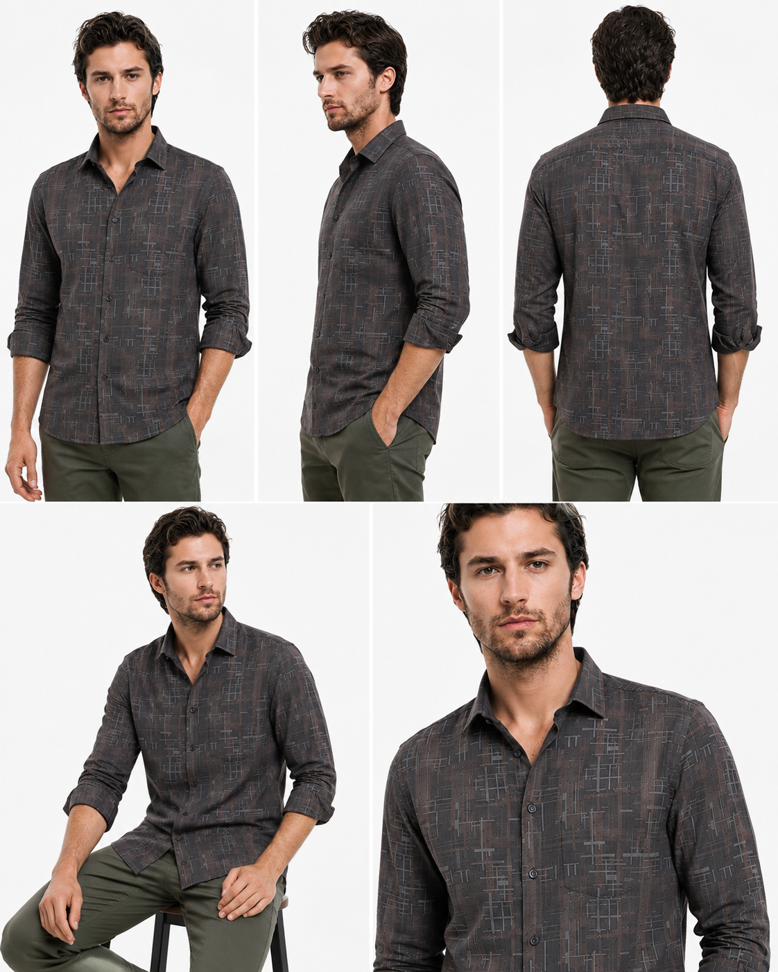Geometric Printed Casual Shirt for Men - Image 5