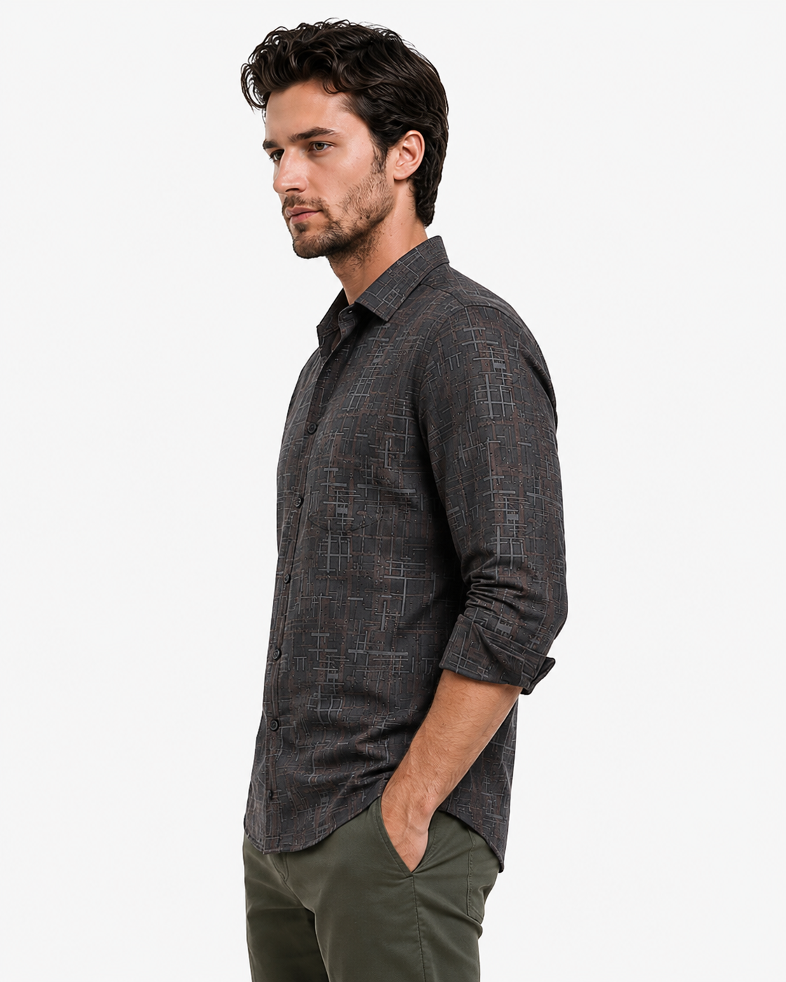 Geometric Printed Casual Shirt for Men - Image 2