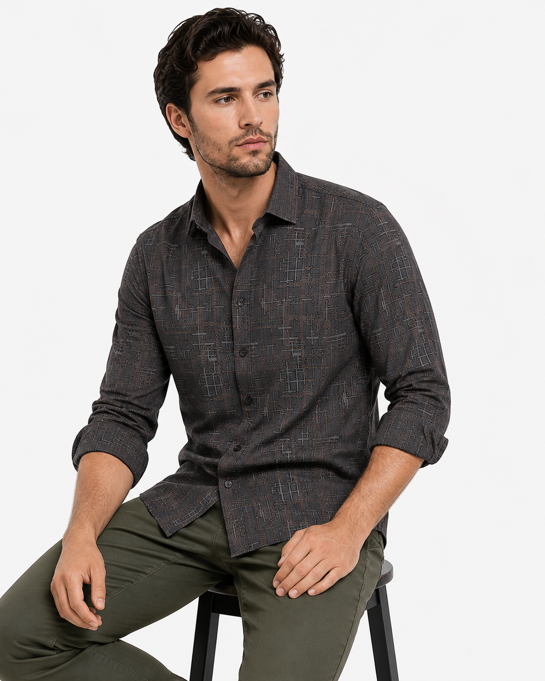 Geometric Printed Casual Shirt for Men - Image 4