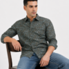 Green Leaf Printed Casual Shirt for Men - Thumbnail Image 4
