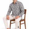 Grey Floral Printed Casual Shirt for Men - Thumbnail Image 4
