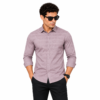 Peach Self check Shirt for Men - Thumbnail Image 1