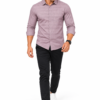 Peach Self check Shirt for Men - Thumbnail Image 5