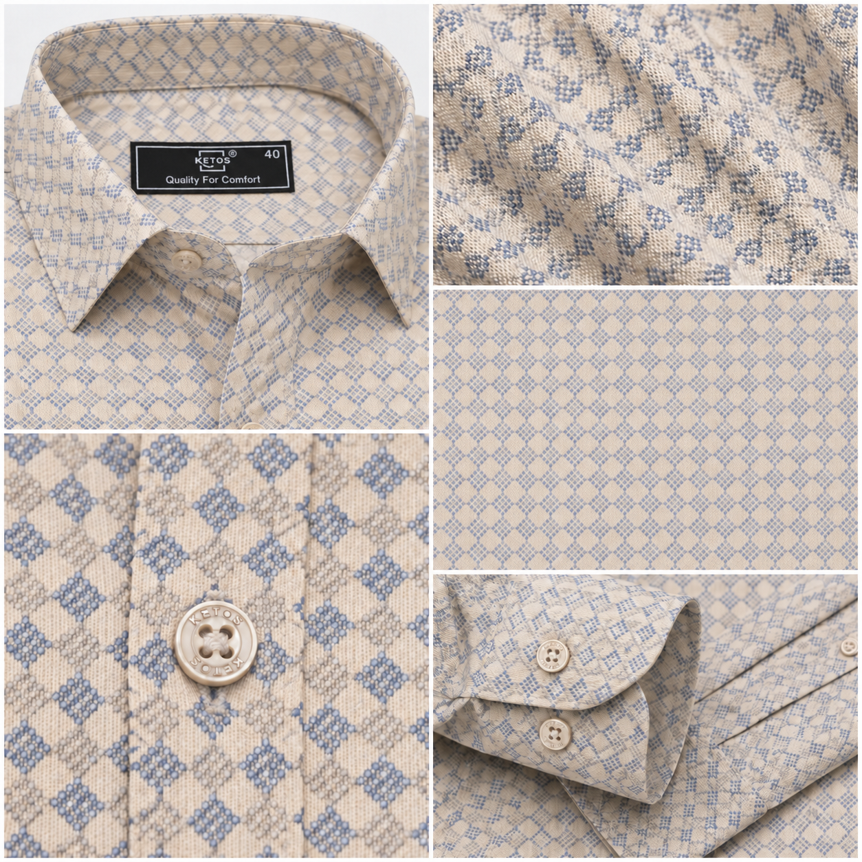 Diamond Printed Casual Shirt for Men - Image 7