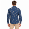 Blue Printed Casual Shirt for Men - Thumbnail Image 3