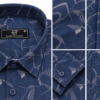 Blue Printed Casual Shirt for Men - Thumbnail Image 7